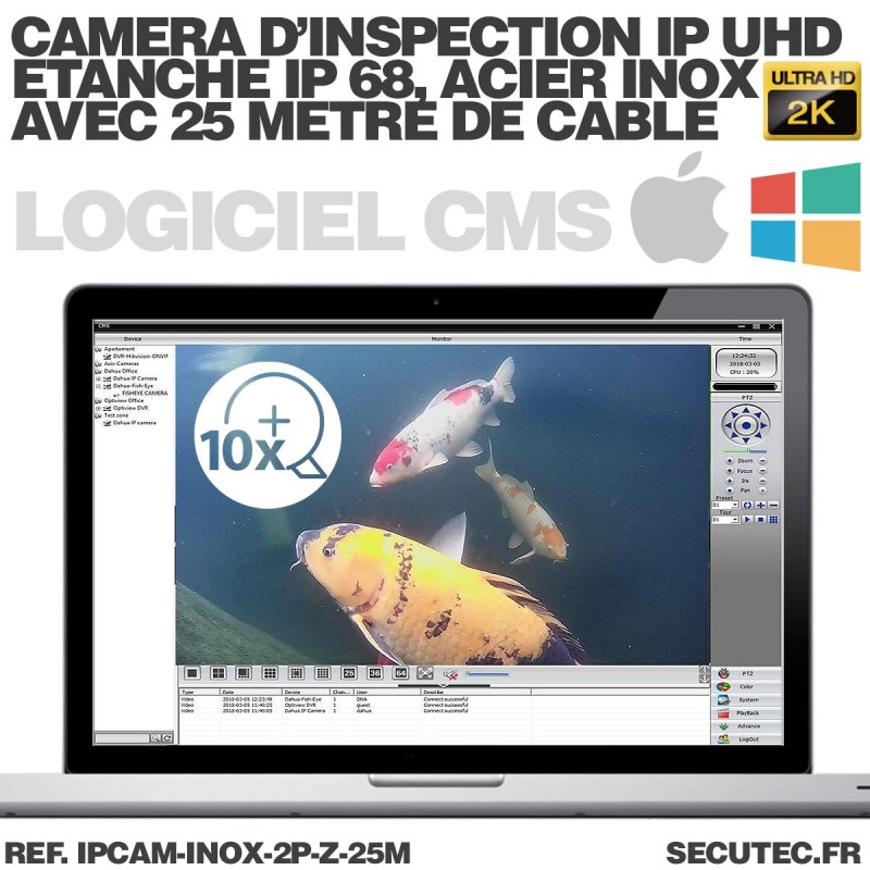 Caméra De Vision Sous-marine Fish TV - Moniteur 7 Pouces N&B, Câble 100 Pieds (occasion)