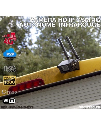 Caméra IP GSM 4G WiFi UHD 5 Mpx waterproof Infrarouge accès à distance via iPhone Android et PC