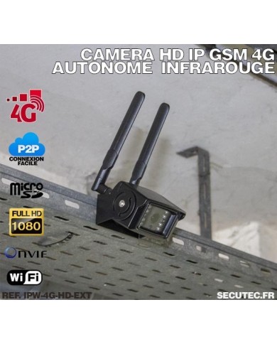 Caméra IP GSM 4G WiFi UHD 5 Mpx waterproof Infrarouge accès à distance via iPhone Android et PC