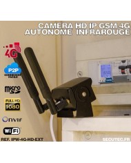 Caméra IP GSM 4G WiFi UHD 5 Mpx waterproof Infrarouge accès à distance via iPhone Android et PC