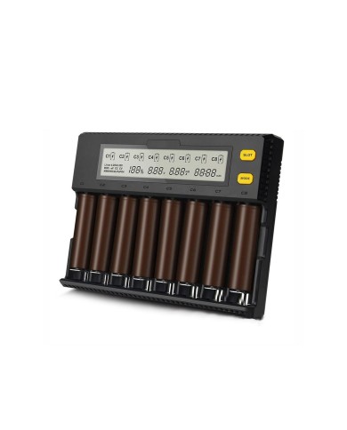 Chargeur de batterie type 18650 recharge jusqu'à 8 batteries
