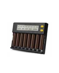 Chargeur de batterie type 18650 recharge jusqu'à 8 batteries