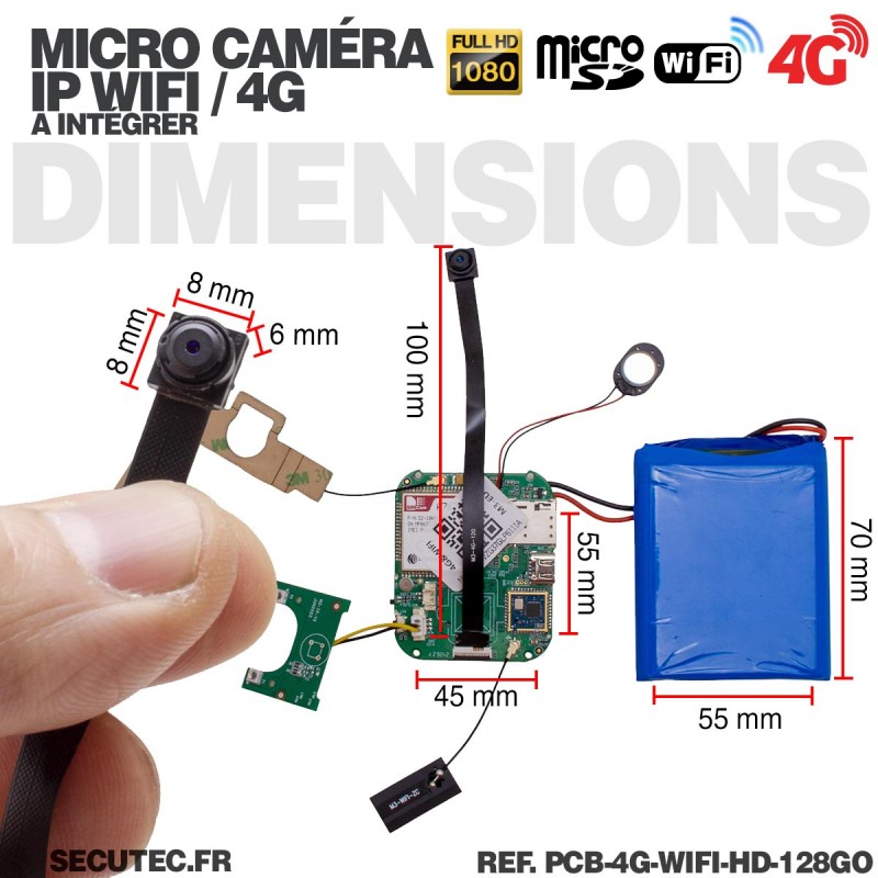 Micro caméra HD 1080P WiFi/4G – Vision nocturne & batterie 6000 mAh