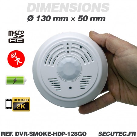 Caméra Ultra HD dans détecteur de fumée factice – Espion discret