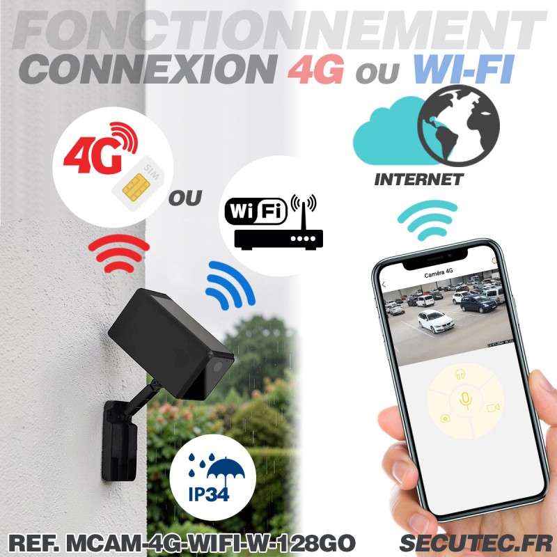 Micro caméra 4G WiFi HD 1080P longue autonomie waterproof avec ...