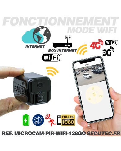 Micro caméra espion WiFi HD 1080P longue autonomie détection IR invisible
