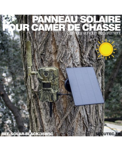 Panneau solaire 5W pour caméra de chasse connexion USB-C longueur 3 mètres