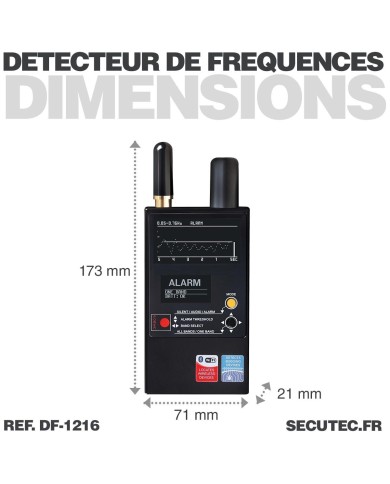 Détecteur de fréquences radio de 50MHz à 12GHz : GSM 2G 3G 4G LTE, WiFi, Bluetooth, Wi-Max, DECT