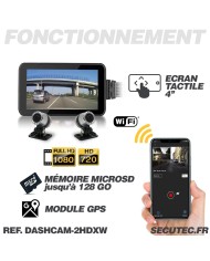 Enregistreur de conduite auto moto avec double caméra HD 1080P GPS