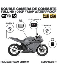 Enregistreur de conduite auto moto avec double caméra HD 1080P GPS