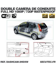 Enregistreur de conduite auto moto avec double caméra HD 1080P GPS