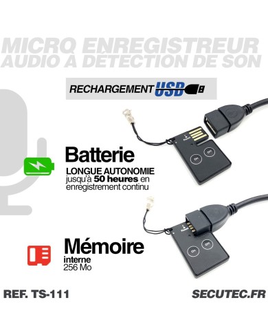 Nano enregistreur audio professionnel haute sensibilité longue autonomie