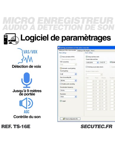 Micro enregistreur audio professionnel haute sensibilité 32 Go longue autonomie