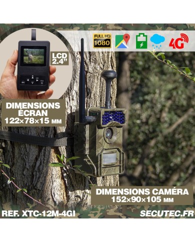Caméra de chasse HD 1080P IR invisible GPS GSM 4G
