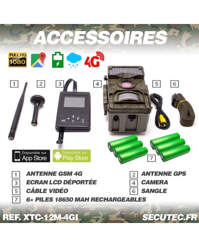 Caméra de chasse HD 1080P IR invisible GPS GSM 4G