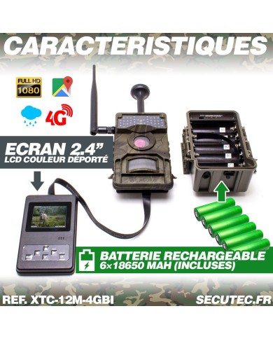 Caméra de chasse HD 1080P IR invisible GPS GSM 4G alerte envoi photo