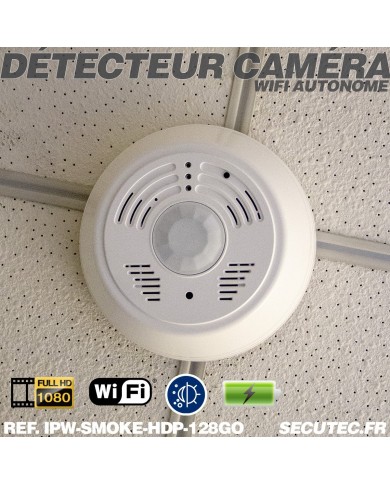 Détecteur de fumée caméra WiFi P2P HD 1080P détecteur PIR 128 Go