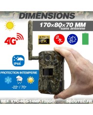 Caméra solaire de chasse 4G vidéo UHD 2K et photo 14 Mpx vision nocturne longue autonomie audio vidéo en direct détection de mou