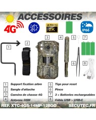Caméra solaire de chasse 4G vidéo UHD 2K et photo 14 Mpx vision nocturne longue autonomie audio vidéo en direct détection de mou