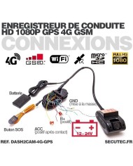 Enregistreur de conduite double caméra HD 1080P avec enregistreur GPS et transmission 3G GSM sur smartphone & PC