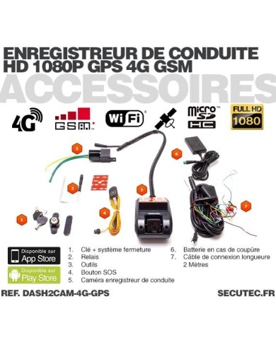 Enregistreur de conduite double caméra HD 1080P avec enregistreur GPS et transmission 3G GSM sur smartphone & PC