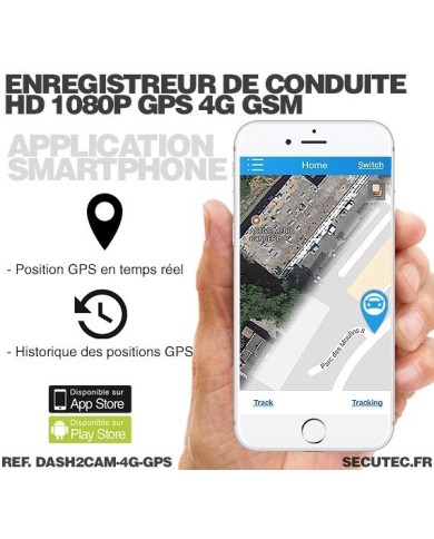 Enregistreur de conduite double caméra HD 1080P avec enregistreur GPS et transmission 3G GSM sur smartphone & PC
