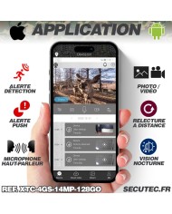 Caméra solaire de chasse 4G vidéo UHD 2K et photo 14 Mpx vision nocturne longue autonomie audio vidéo en direct détection de mou
