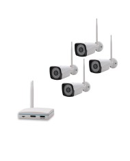 Kit 4 caméras WiFi enregistrement ultra HD 2K à la détection humaine et visage avec alerte sur smartphone