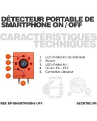 Détecteur portable de smartphone allumé ou éteint
