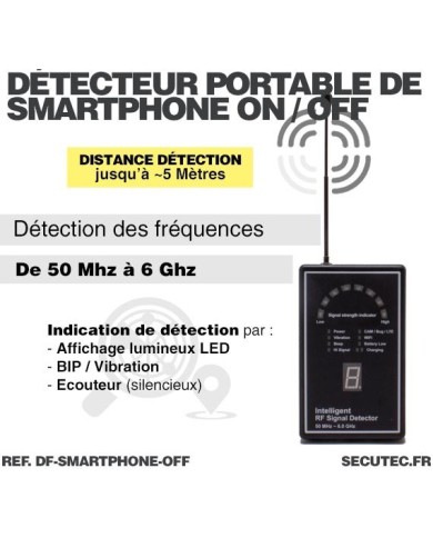 Détecteur portable de smartphone allumé ou éteint