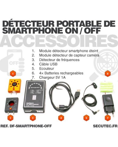 Détecteur portable de smartphone allumé ou éteint