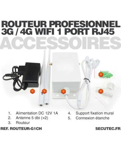 Routeur industriel professionnel waterproof  GSM 3G / 4G connexion Wi-Fi et 1 port Ethernet