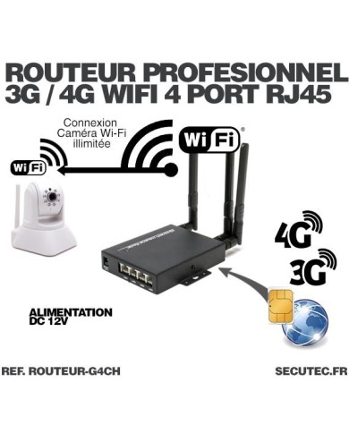 Routeur industriel professionnel GSM 3G / 4G connexion Wi-Fi et 4 ports Ethernet
