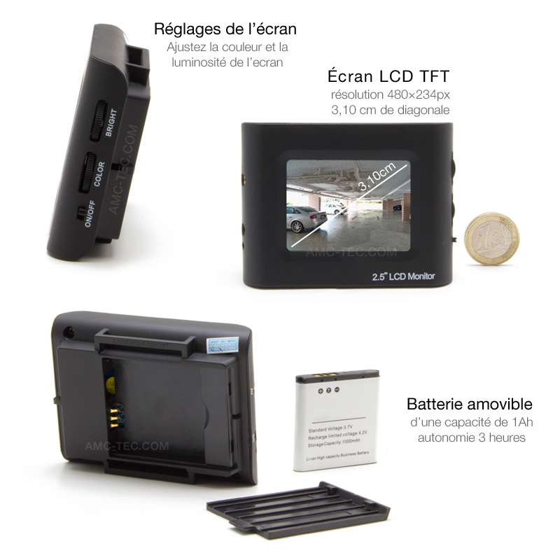 Écran testeur couleur LCD TFT 2.5" testeurs caméras