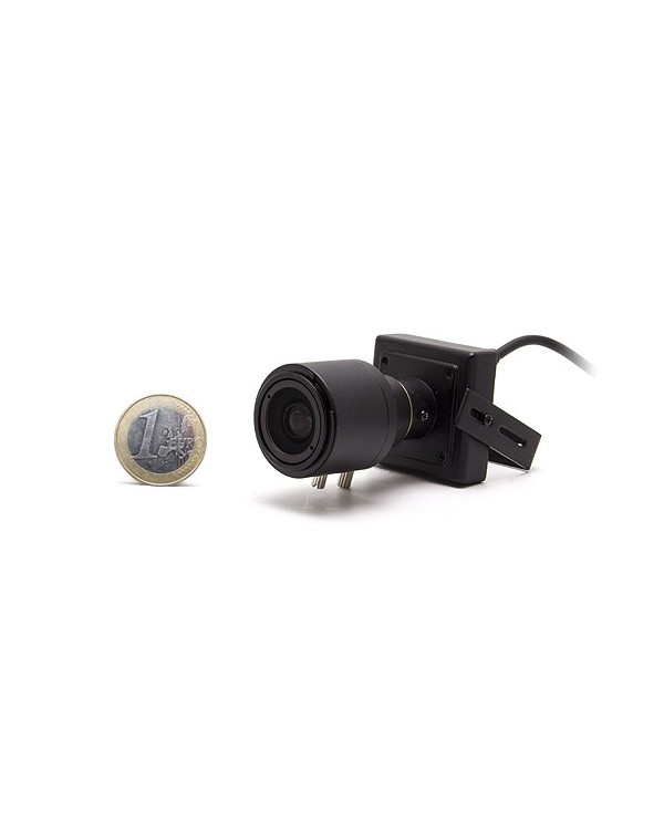 Micro caméra carrée couleur 650 lignes avec micro objectif varifocale 4-9 mm