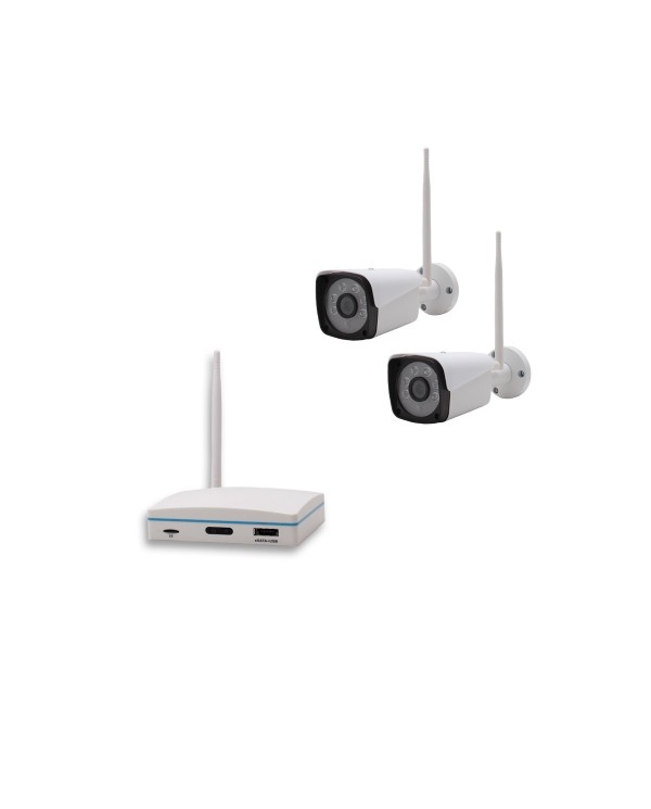 Kit 2 caméra WiFi enregistrement ultra HD 2K à la détection humaine et visage avec alerte sur smartphone