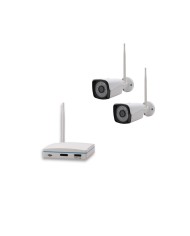 Kit 2 caméra WiFi enregistrement ultra HD 2K à la détection humaine et visage avec alerte sur smartphone