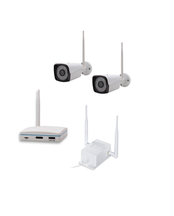 Kit vidéosurveillance 4G avec 2 caméras WIFI Ultra HD 2K enregistrement à la détection humaine et visage