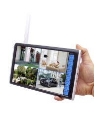 Kit vidéosurveillance 3G 4G avec 8 caméras WiFi HD IR IP66 avec IA et un écran LCD 10.1 récepteur enregistreur HDD 2To