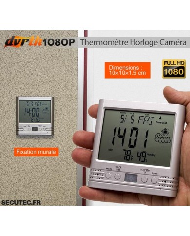 Thermomètre Horloge caméra cachée FHD 1080P dimensions