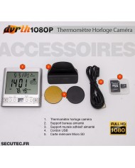 Thermomètre Horloge caméra cachée FHD 1080P accessoires