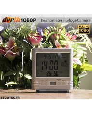 Thermomètre Horloge caméra cachée FHD 1080P sur un bureau
