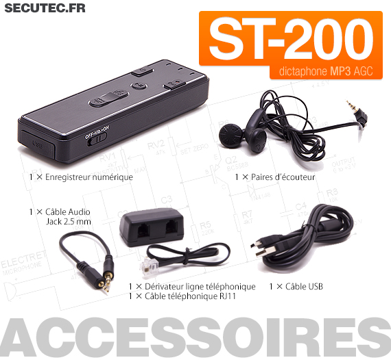 Micro enregistreur audio numérique avec détection de son 3