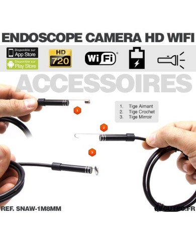 Caméra endoscope WiFi HD 720P waterproof avec vision sur smartphone iPhone et Android