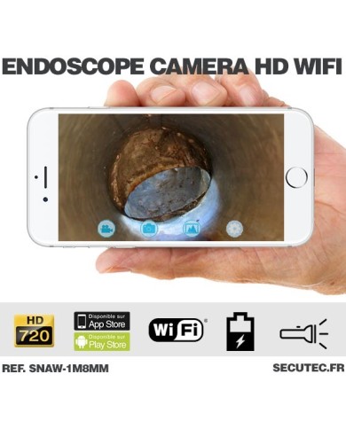 Caméra endoscope WiFi HD 720P waterproof avec vision sur smartphone iPhone et Android