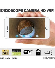 Caméra endoscope WiFi HD 720P waterproof avec vision sur smartphone iPhone et Android