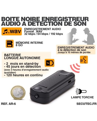 Micro enregistreur audio numerique longue autonomie 8Go aimanté