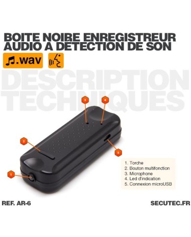 Micro enregistreur audio numerique longue autonomie 8Go aimanté