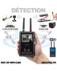 Scanner et détecteur de caméra sans-fil analogique et caméra Wifi