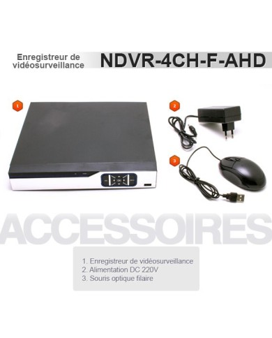 Enregistreur de vidéosurveillance AHD 4/16 voies hybride 1080P 1 To pour caméras IP ou WIFI avec accès à distance